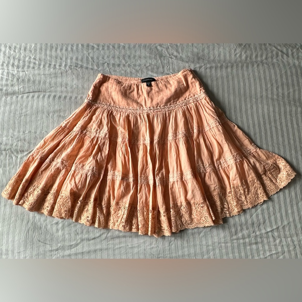 Abercrombie & Fitch Coral Lace Skater Skirt